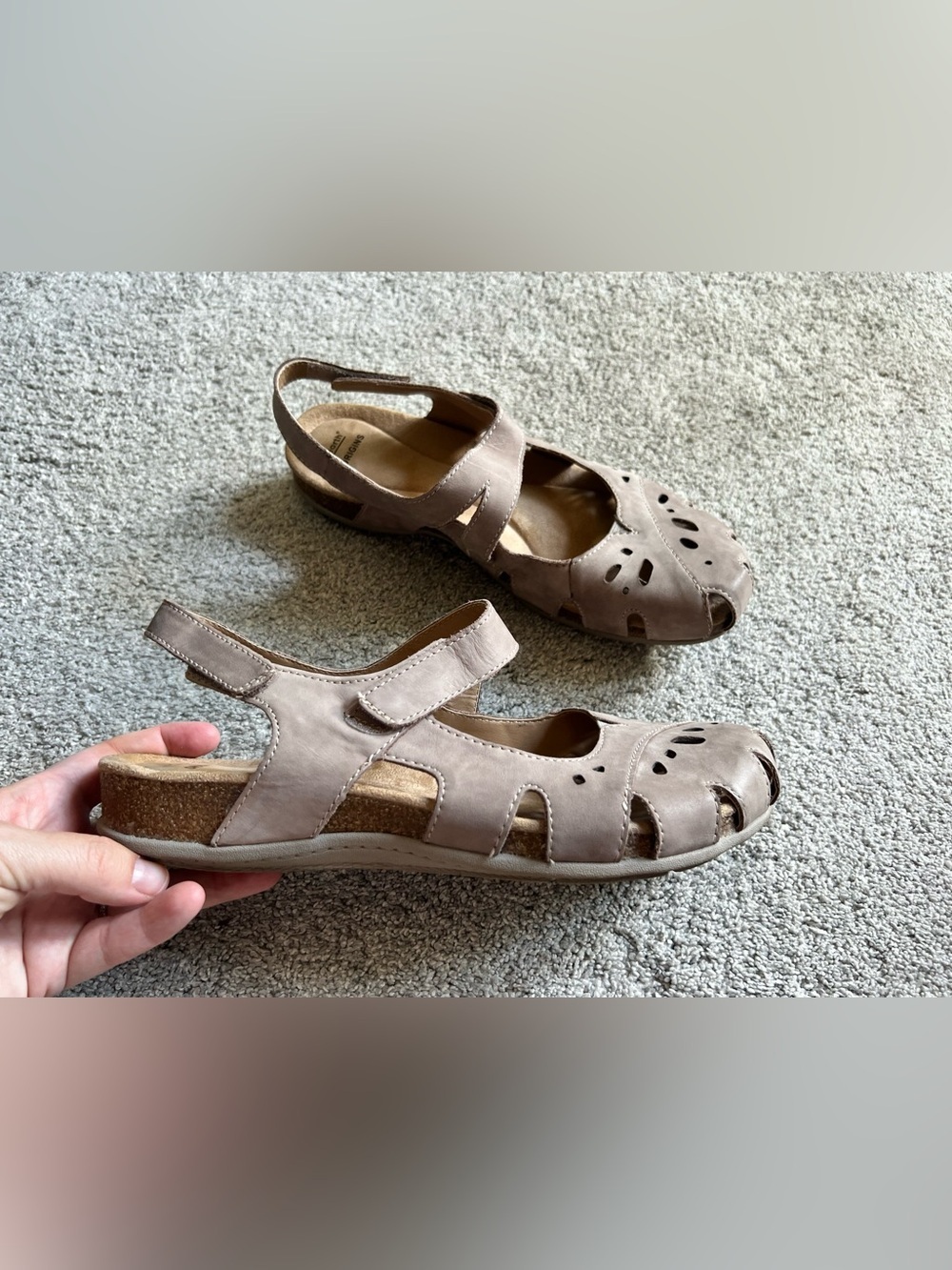 Earth Origins Bosk Benji Size 11 W Wide Tan Sandals Casual Slingback Mary Jane